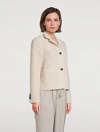 Sequin Jacket Plaid Print