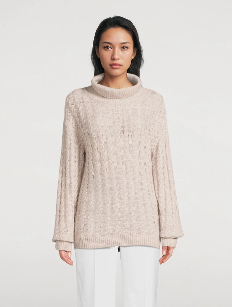Cable-Knit Cashmere Silk Sweater