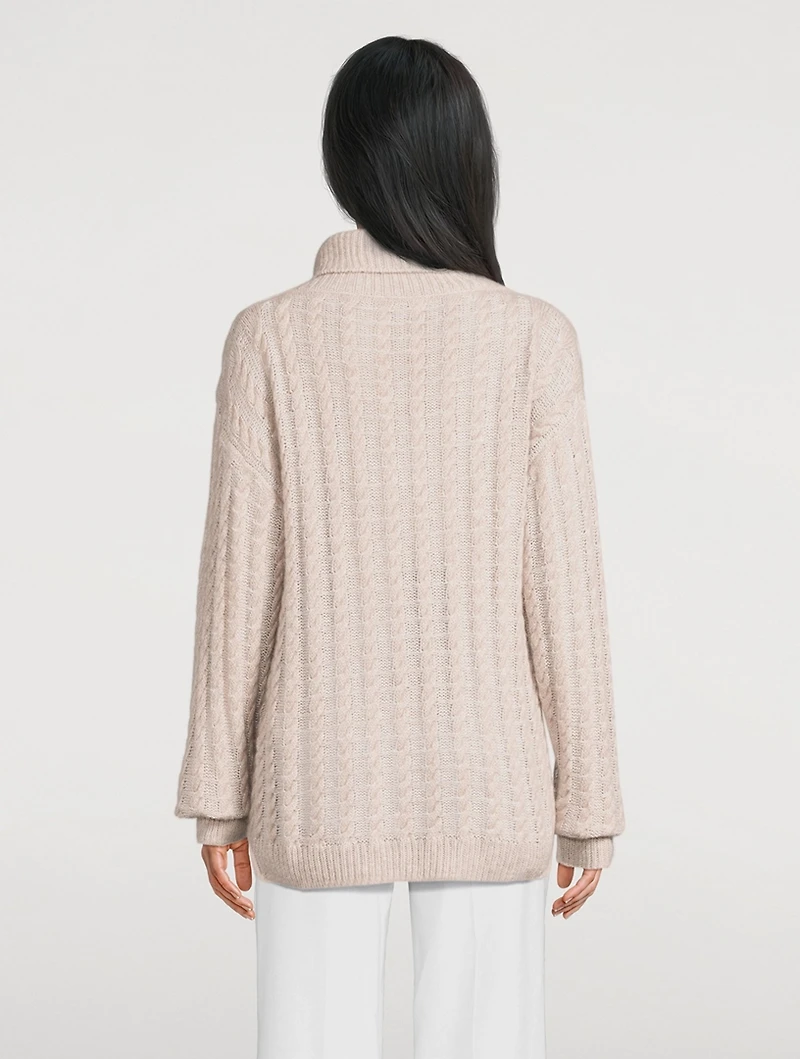 Cable-Knit Cashmere Silk Sweater
