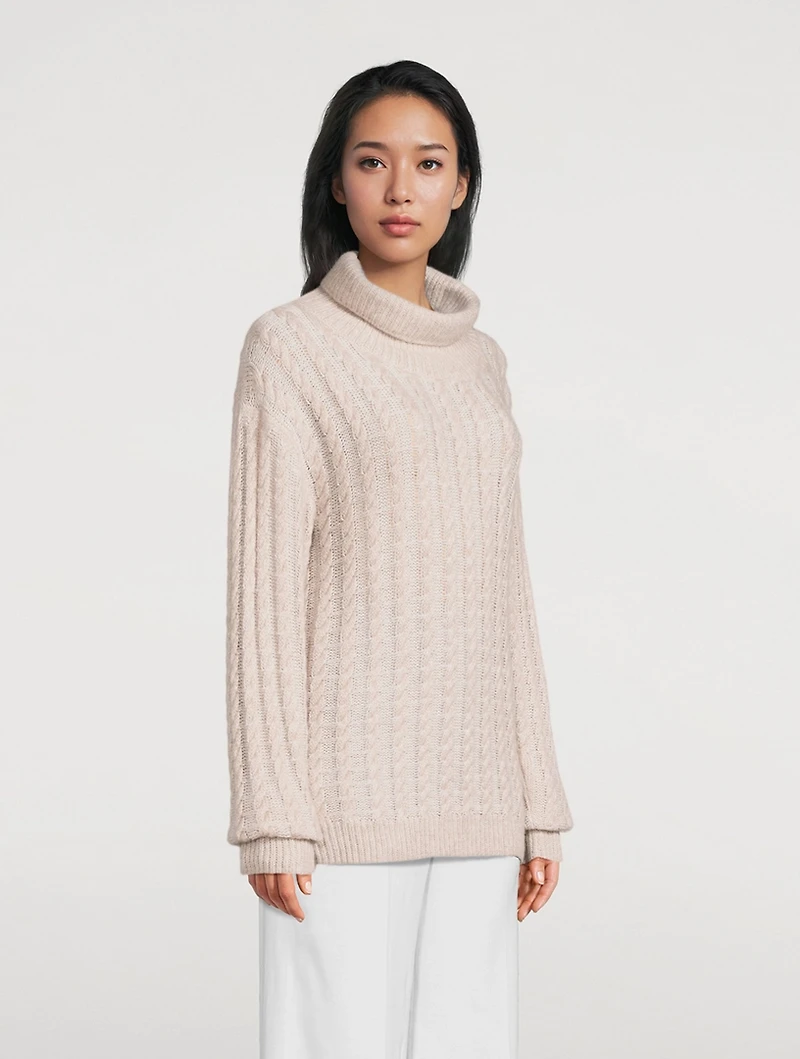 Cable-Knit Cashmere Silk Sweater