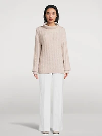Cable-Knit Cashmere Silk Sweater