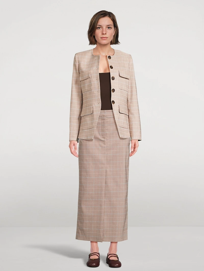 Maxine Plaid Pencil Skirt