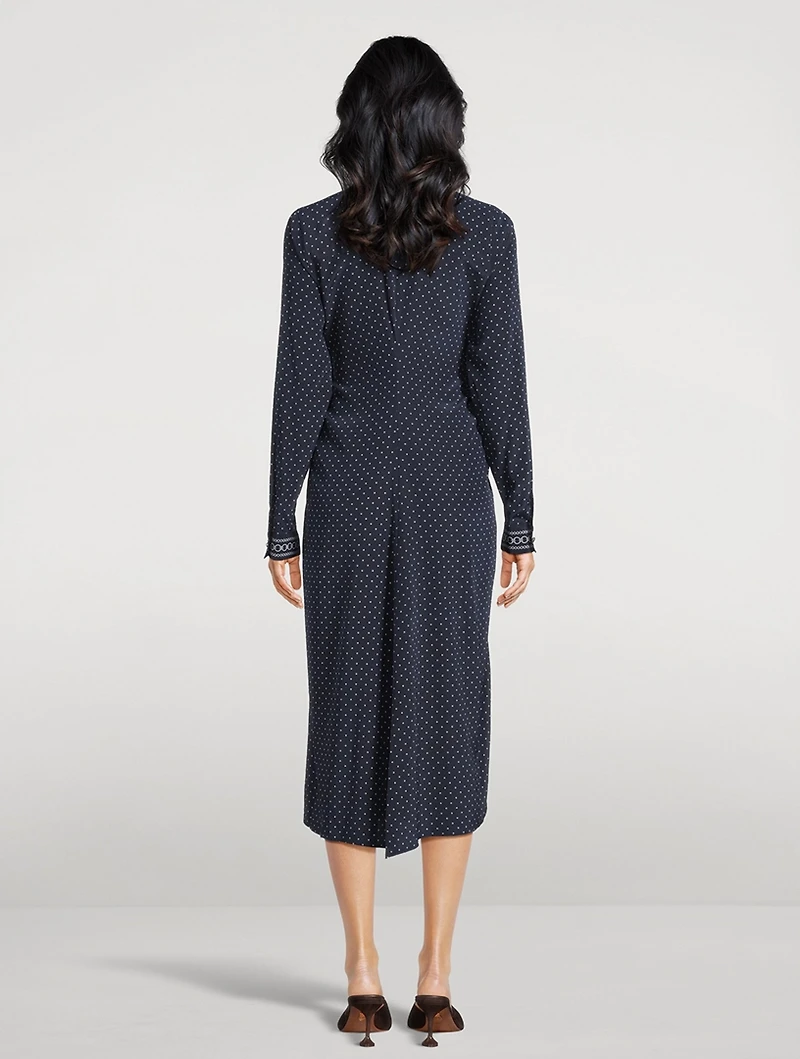 Lex Ruched Shirt Dress Polka Dot Print