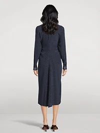 Lex Ruched Shirt Dress Polka Dot Print