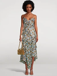 Avenel Silk Midi Dress Floral Print