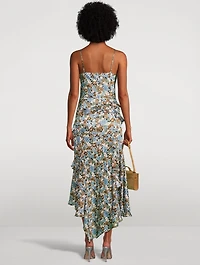 Avenel Silk Midi Dress Floral Print