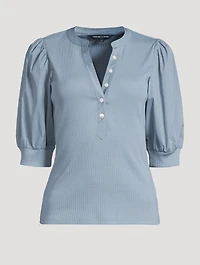 Coralee Puff-Sleeve T-Shirt