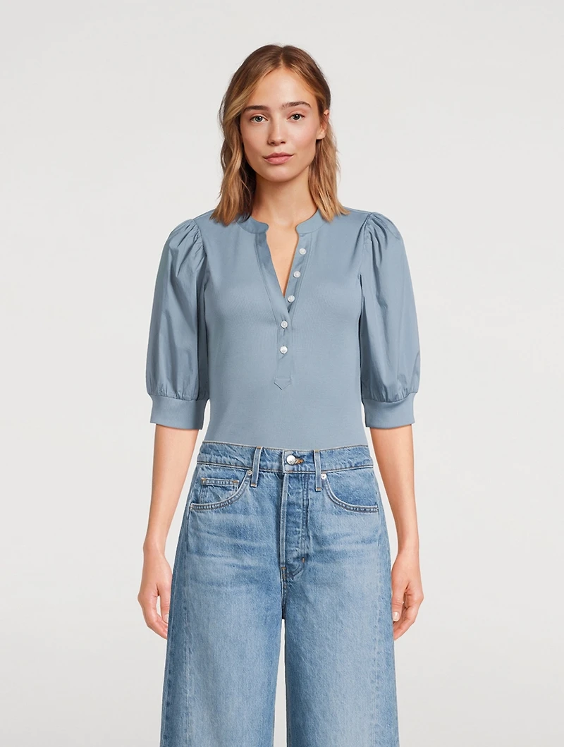 Coralee Puff-Sleeve T-Shirt