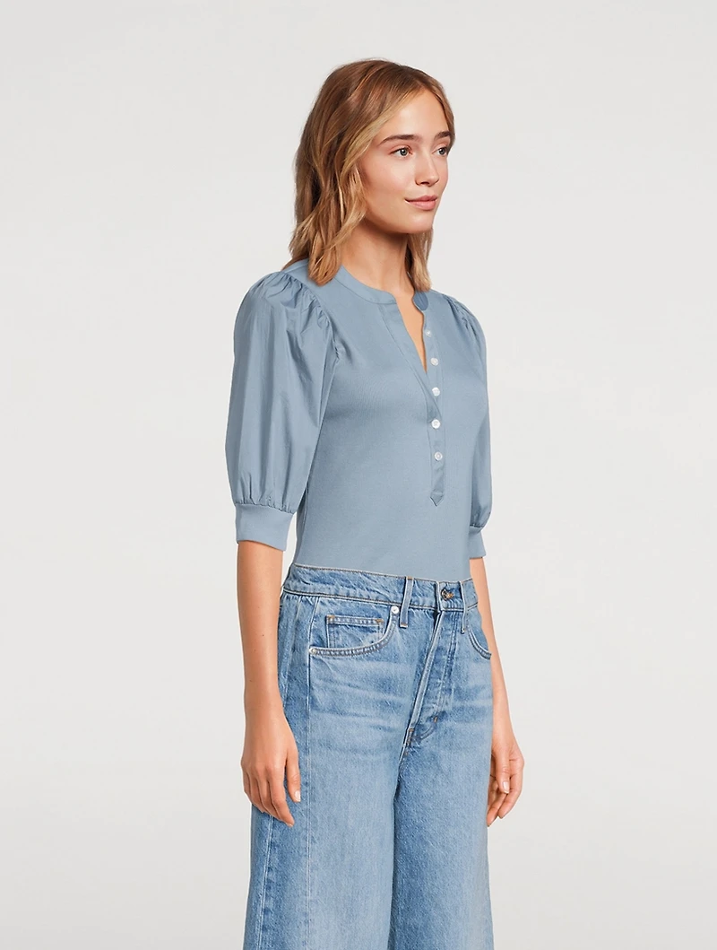 Coralee Puff-Sleeve T-Shirt