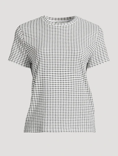 Smocked T-Shirt Check Print
