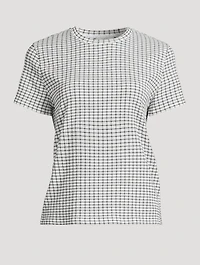 Smocked T-Shirt Check Print