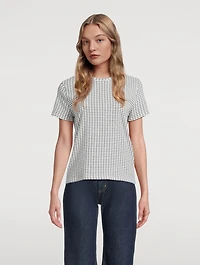 Smocked T-Shirt Check Print