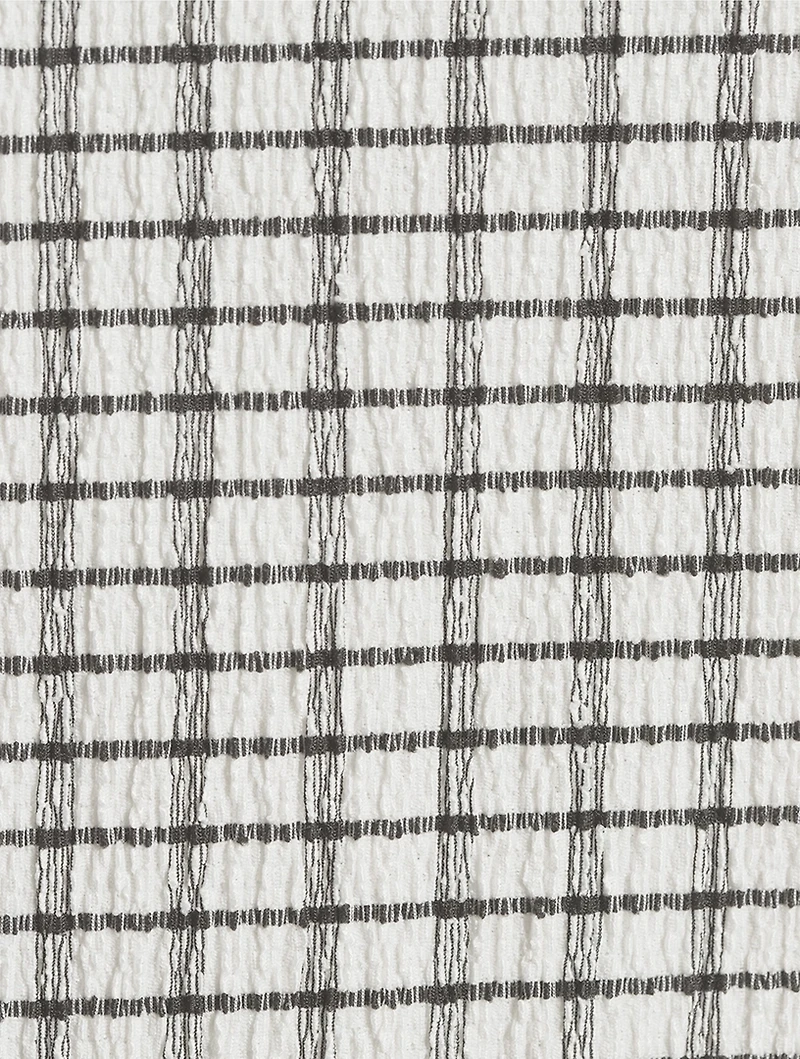 Smocked T-Shirt Check Print
