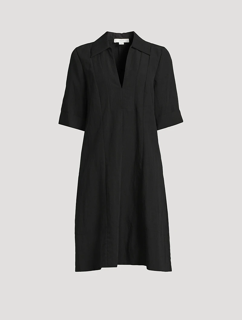 Short-Sleeve A-Line Dress
