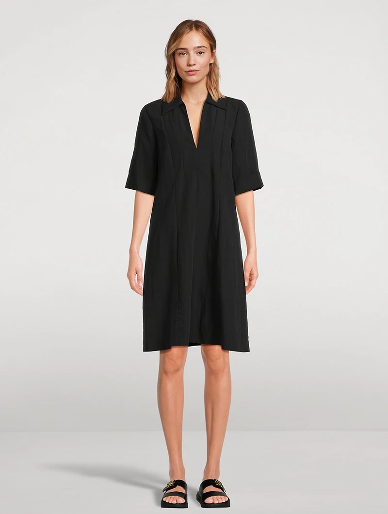 Short-Sleeve A-Line Dress