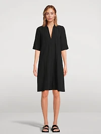 Short-Sleeve A-Line Dress