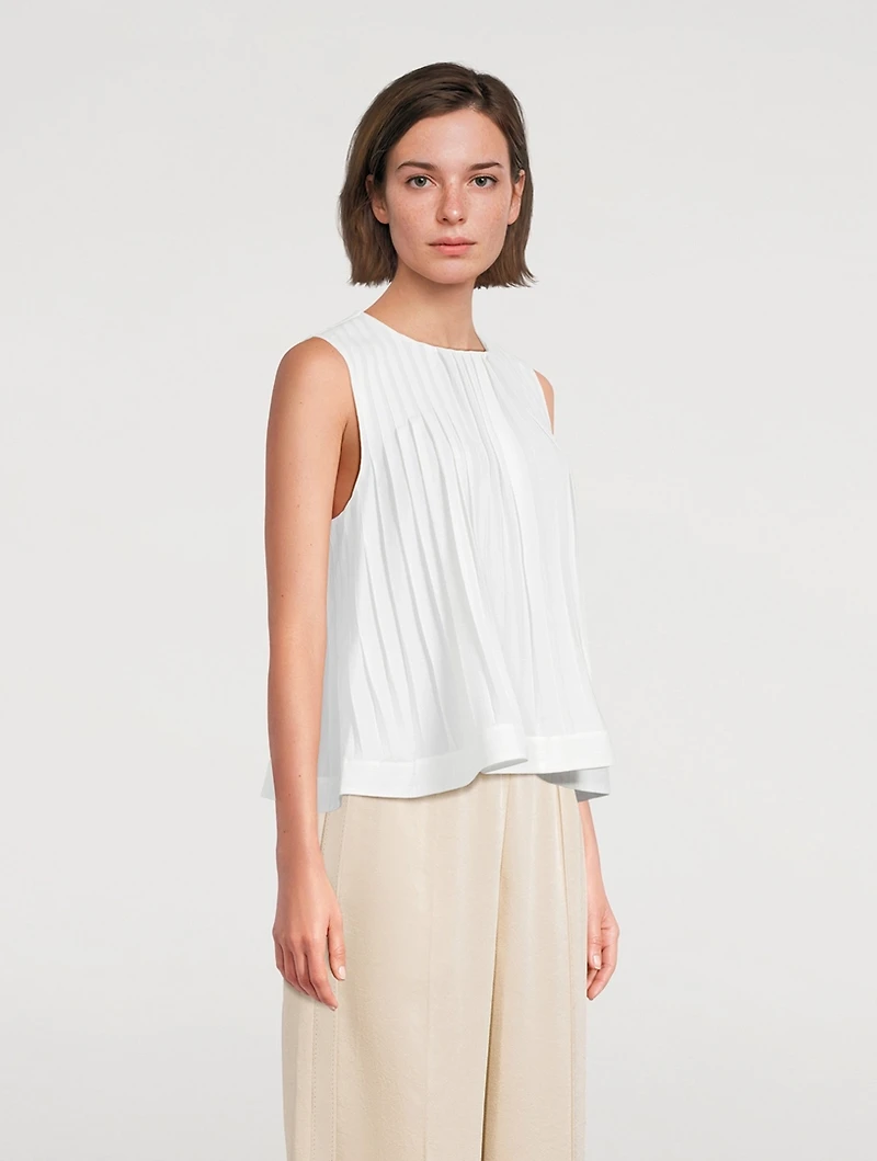 Pleated A-Line Blouse