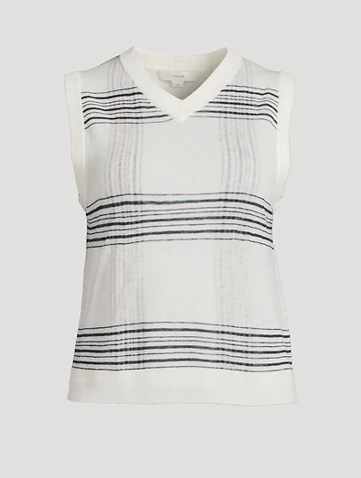 Plaid Jacquard Wool Sweater Vest