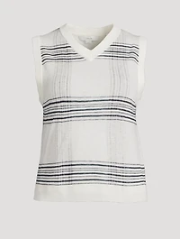 Plaid Jacquard Wool Sweater Vest