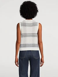 Plaid Jacquard Wool Sweater Vest