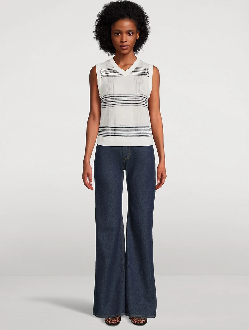 Plaid Jacquard Wool Sweater Vest