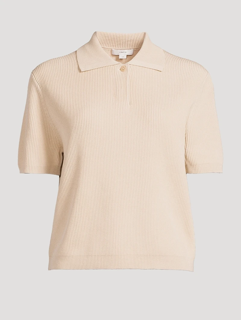 Ribbed Polo Sweater