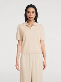 Ribbed Polo Sweater