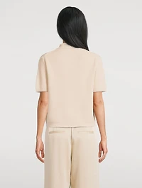 Ribbed Polo Sweater
