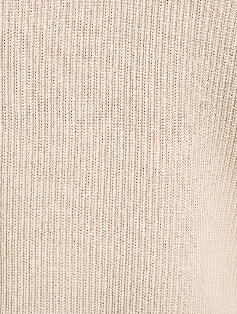 Ribbed Polo Sweater