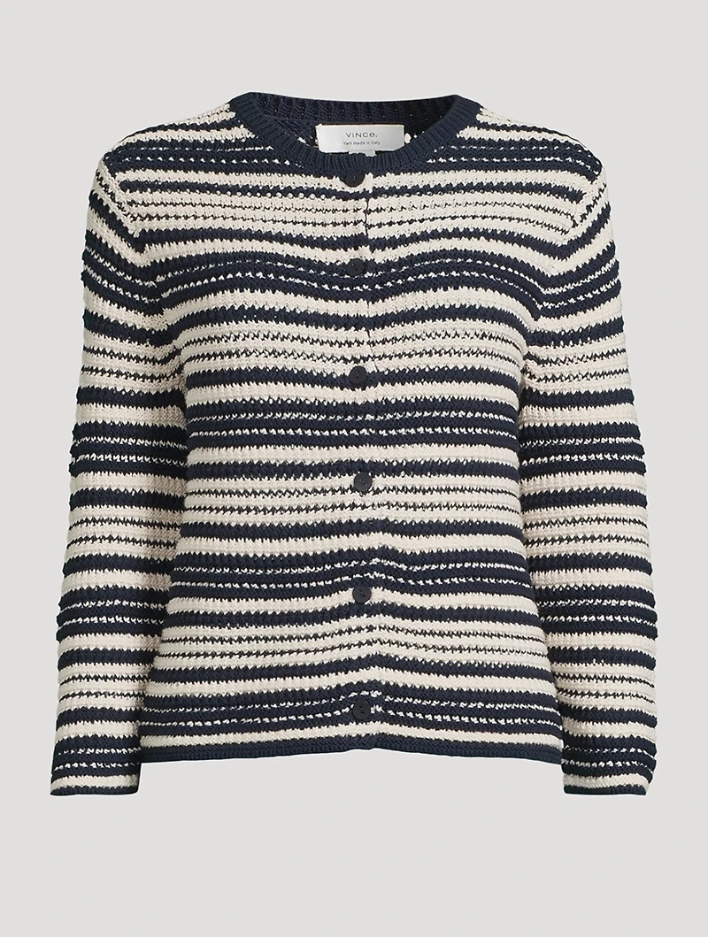 Stripe Jacquard Cardigan
