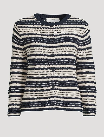 Stripe Jacquard Cardigan