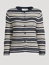 Stripe Jacquard Cardigan