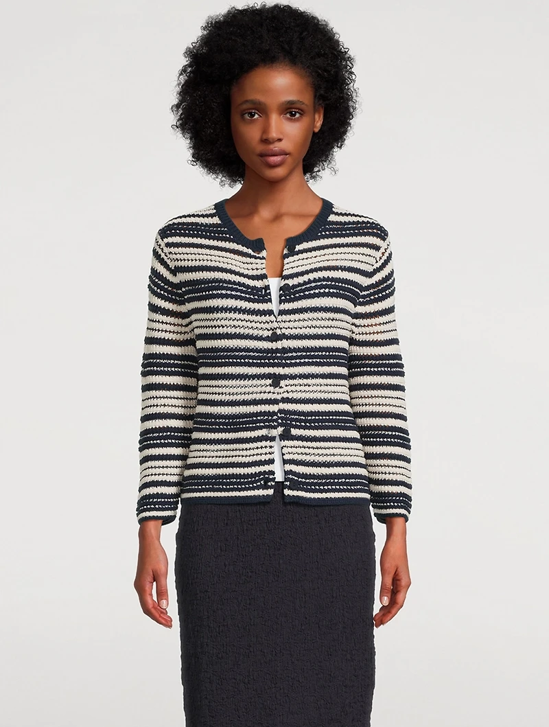 Stripe Jacquard Cardigan