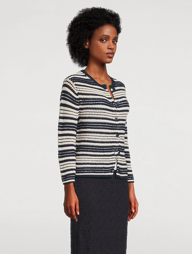 Stripe Jacquard Cardigan