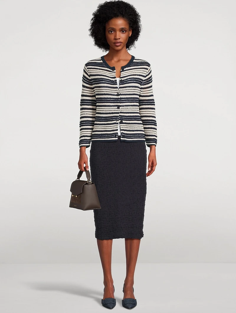 Stripe Jacquard Cardigan