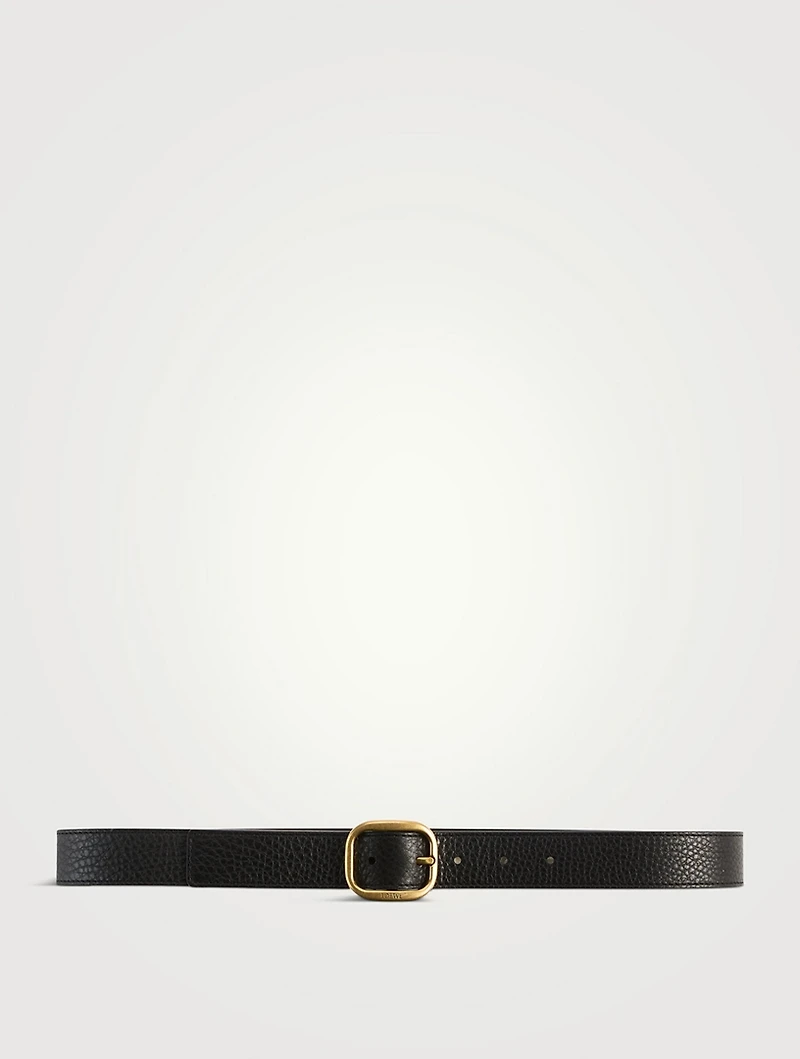 Rounded Soft Buckle Leather Belt