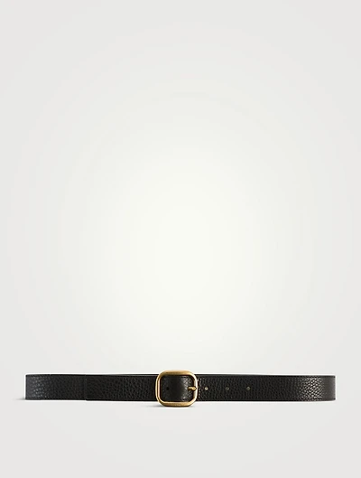 Rounded Soft Buckle Leather Belt