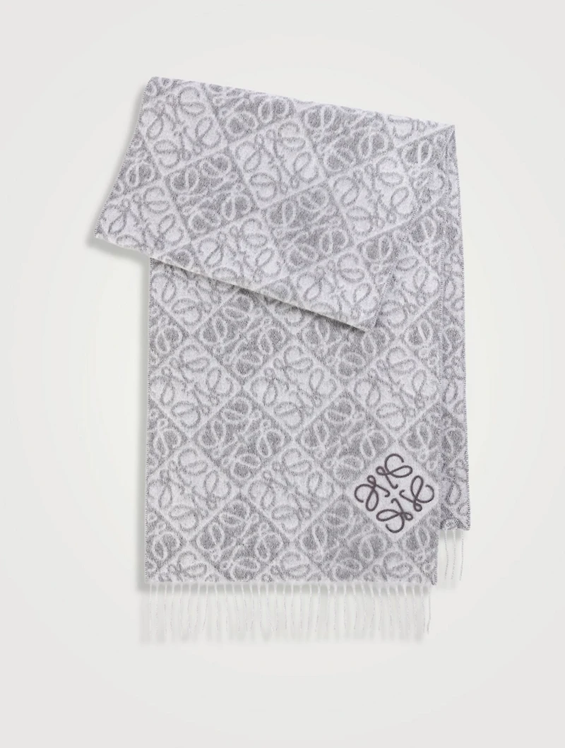 Wool And Cashmere Knit Anagram Scarf