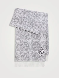 Wool And Cashmere Knit Anagram Scarf