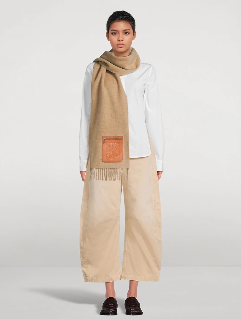 Wool And Cashmere Knit Anagram Scarf