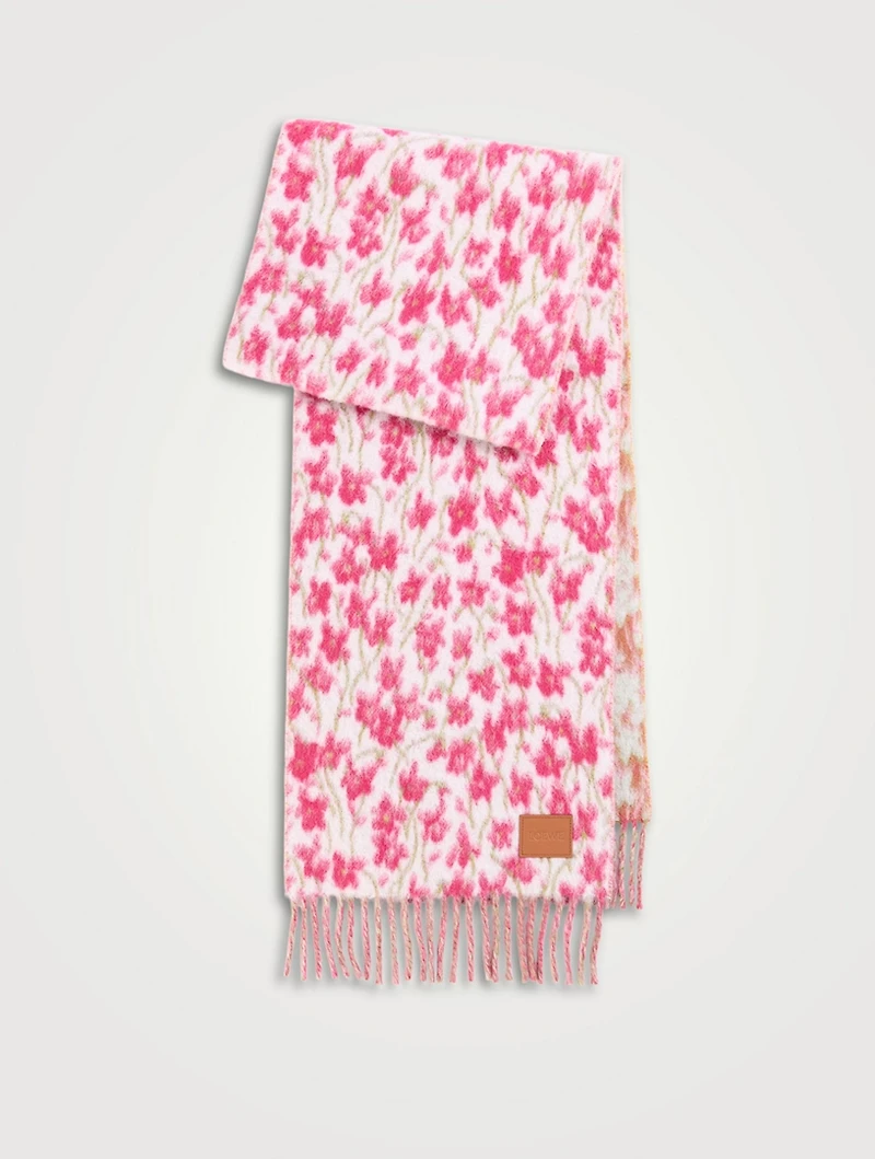 Wool And Alpaca Floral Scarf