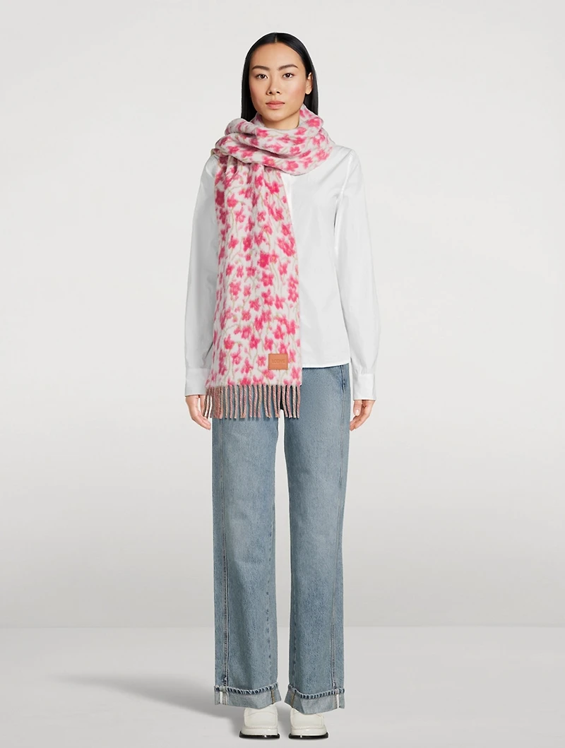 Wool And Alpaca Floral Scarf