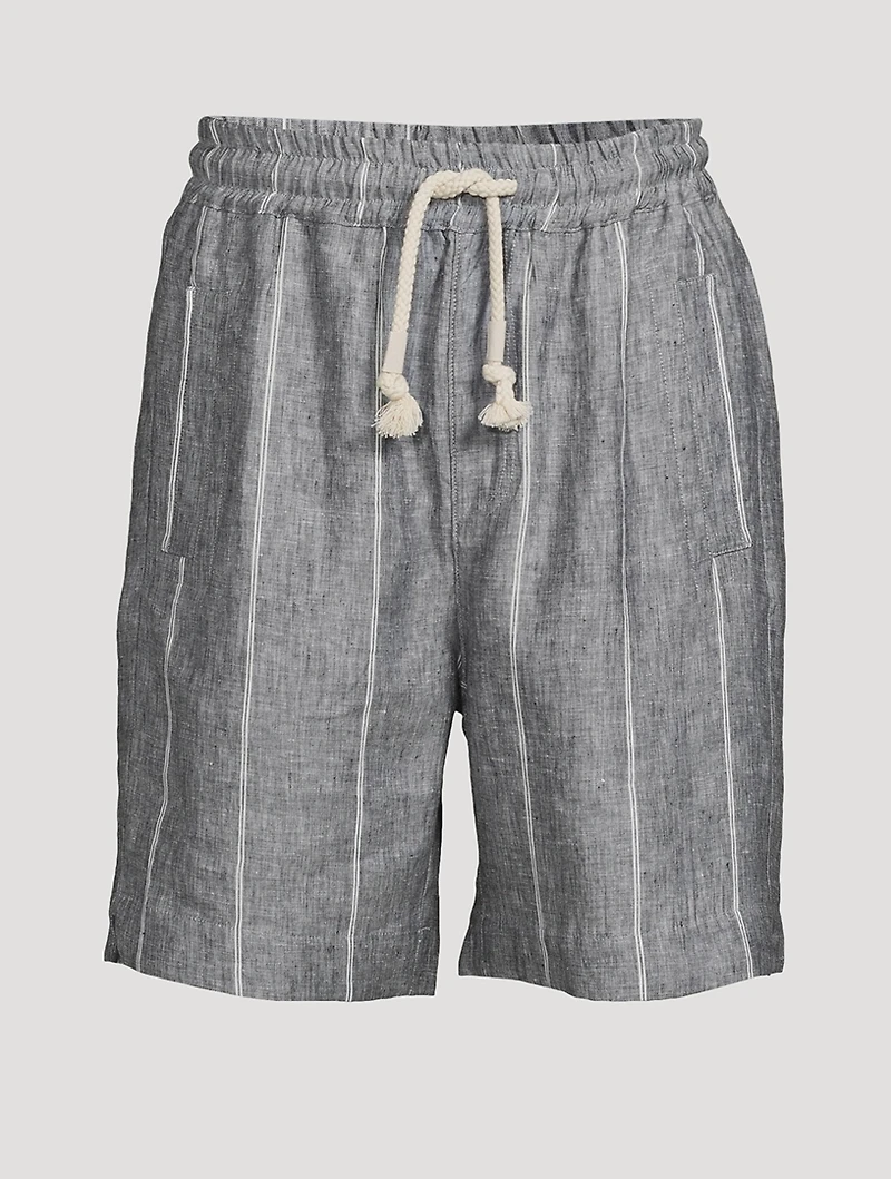 Striped Linen Shorts