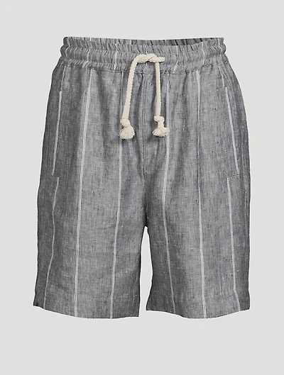 Striped Linen Shorts