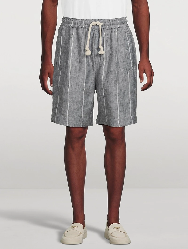 Striped Linen Shorts