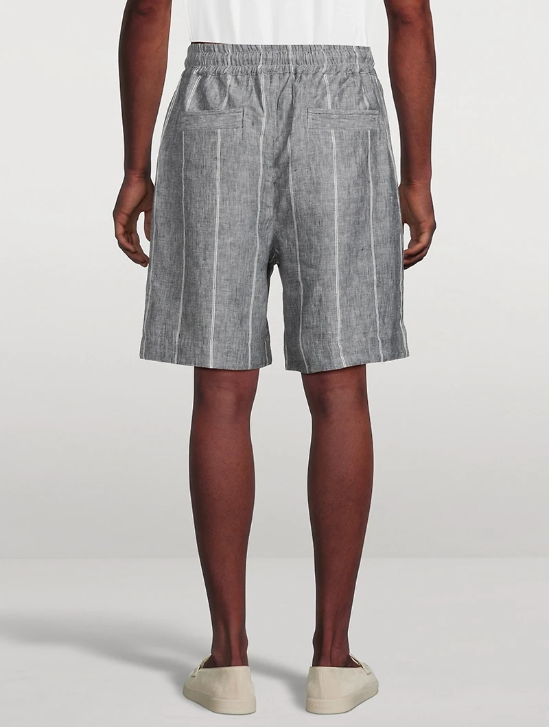 Striped Linen Shorts