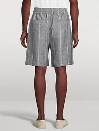 Striped Linen Shorts