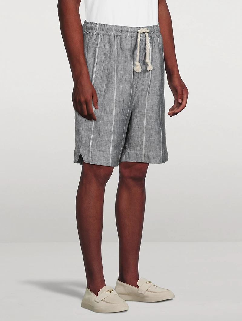 Striped Linen Shorts