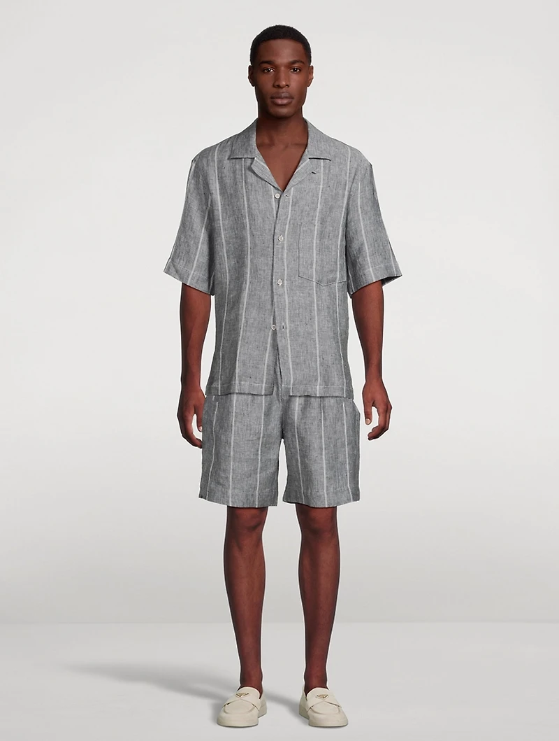 Striped Linen Shorts