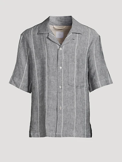 Striped Linen Camp Shirt